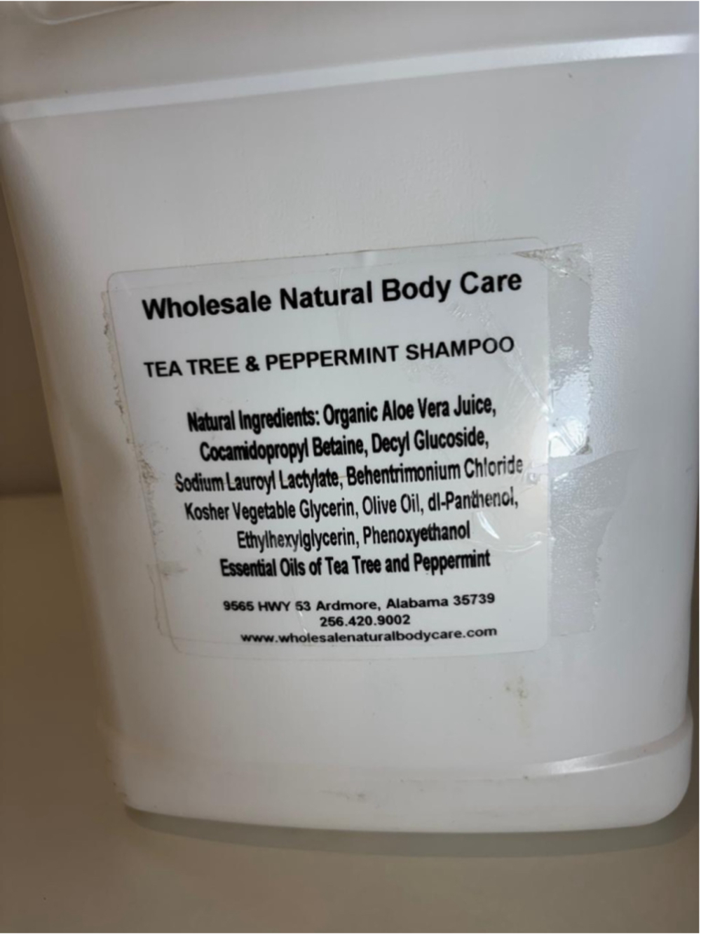 Bulk Wholesale Natural Tea Tree Peppermint Hair Shampoo 1 Gallon Jug Model #V83
